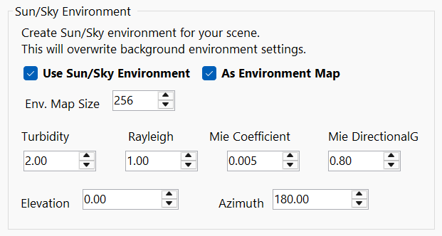 Sun/Sky Environment layout in EasyThree